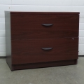 Mahogany 2 Drawer Lateral File Cabinet, Locking